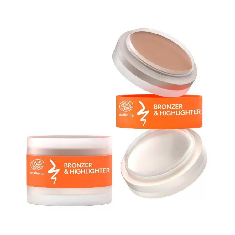 FaceBoom MAKE-UP Duo bronzer & highlighter, 01 Cool, 6 g