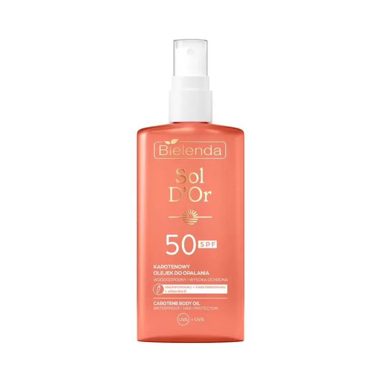 Bielenda SOL D’OR Ulei de bonzare Caroten Spf 50, 150 ml