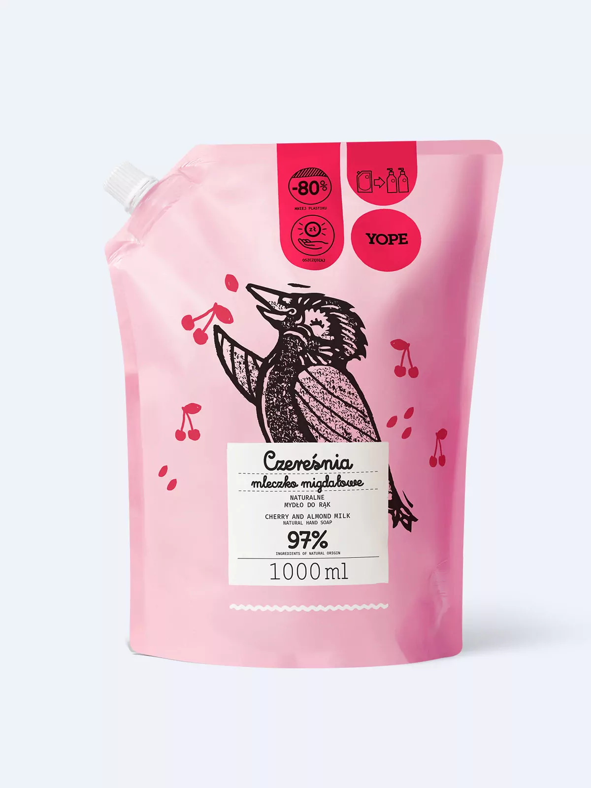 YOPE Sapun lichid CHERRY and ALMOND MILK rezerva 1 L