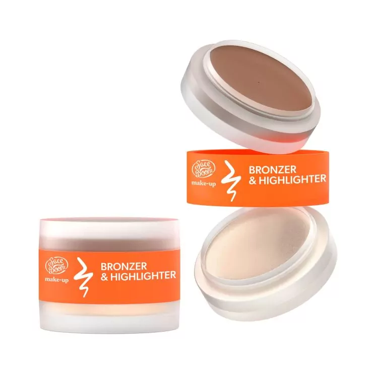FaceBoom MAKE-UP Duo bronzer & highlighter, 02 Warm, 6 g