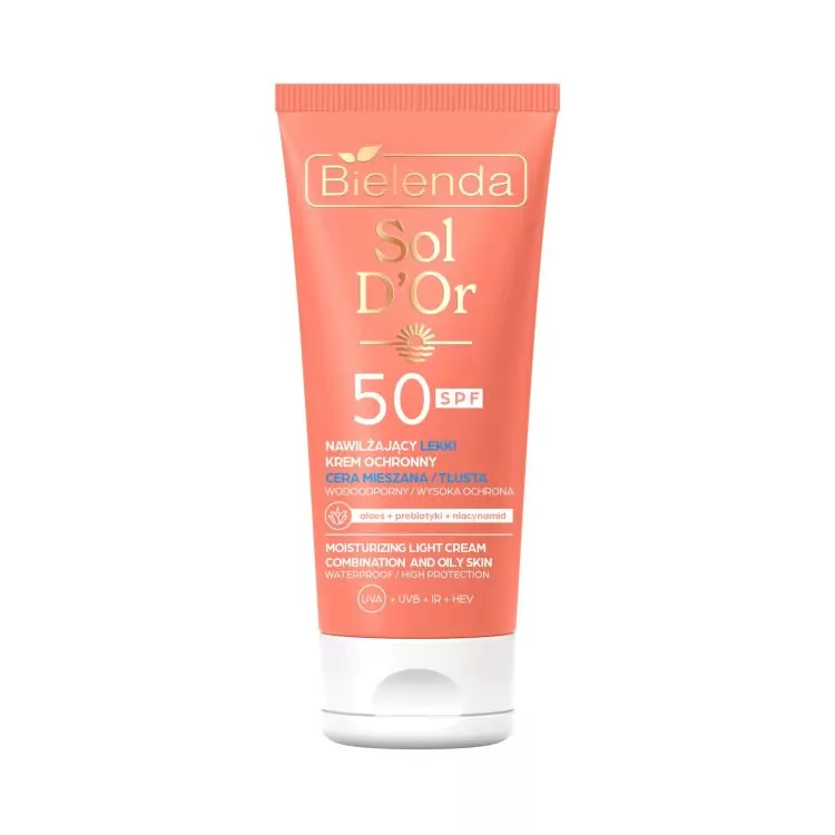 Bielenda SOL D’OR Cremă de protecție solară pentru față piele combinată/grasă Spf 50, 50 ml