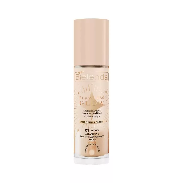 Bielenda FLAWLESS GLOW Baza + fond de ten multifuncțional 01 Ivory 30 ml 