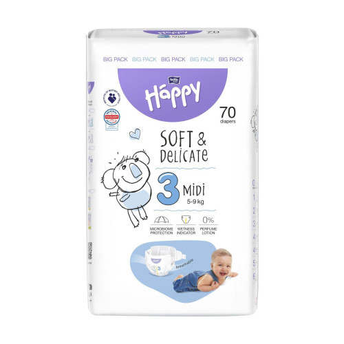 Bella Baby Happy Подгузники для детей Midi 70 шт