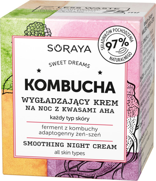 Soraya KOMBUCHA Разглаживающий ночной крем с AHA-кислотами 75 мл