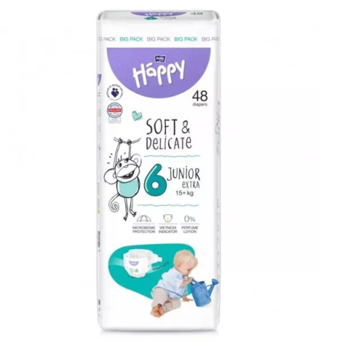 Bella Baby Happy Подгузники для детей Junior Extra 48 шт