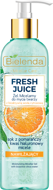 Bielenda FRESH JUICE Мицеллярный увлажняющий гель для лица Апельсин 190 гр