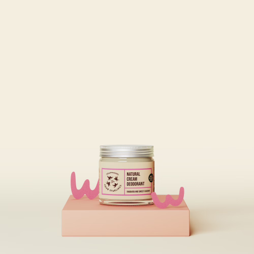 4Starlings Deodorant crema natural Rhubarb sweet cherry, fara bicarbonat de sodiu 60 ml