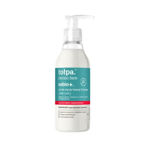 TSE132 Tolpa DERMO FACE SEBIO+ Гель для умывания 2 кислоты AHA+LHA 195 мл