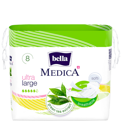 Прокладки гигиенические впитывающие Bella Medica Green Tea Ultra Large 8 шт.