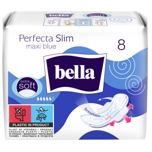 Прокладки гигиенические впитывающие Bella Perfecta Slim Maxi Blue 8 шт.