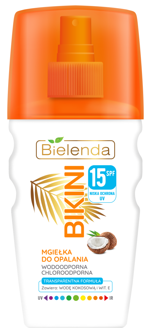 Bielenda BIKINI Спрей с кокосом защитный SPF15 для лица+волос 150 мл