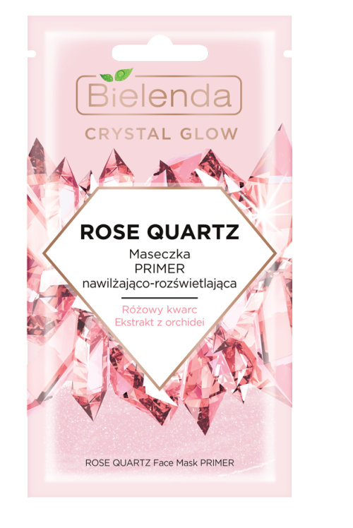 Bielenda CRYSTAL GLOW ROSE QUARTZ Маска для лица PRIMER увлажняющая с осветляющим эффектом 8 г