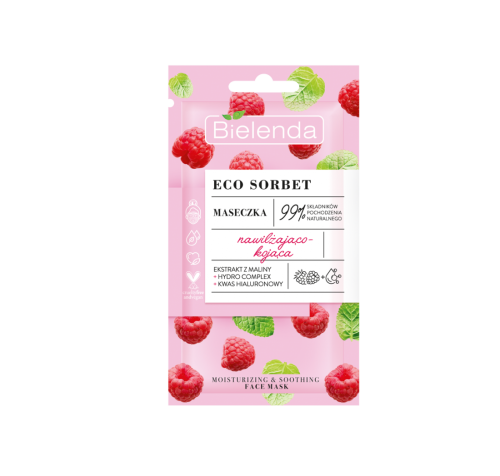 Bielenda ECO SORBET Маска увлажняющая и успокаивающая Малина 8 гр
