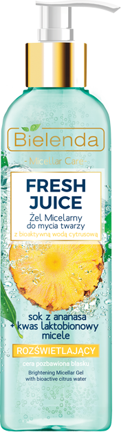 Bielenda FRESH JUICE Детокс мицеллярный гель для лица Ананас 190 гр
