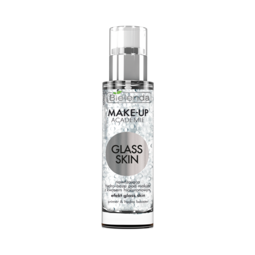 Bielenda MAKE-UP ACADEMIE GLASS Skin Baza hydro-make-up hidratanta cu acid hialuronic 30 g