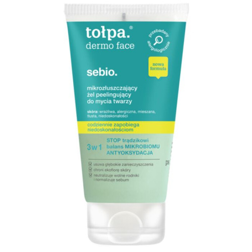 TSE086 Tolpa DERMO FACE SEBIO Гель-пилинг для умывания лица 150 мл