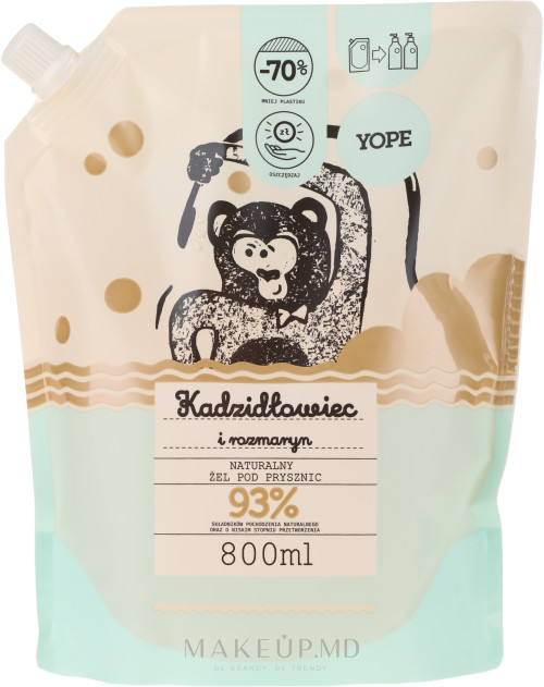 YOPE Гель для душа BOSWELLIA AND ROSMARY REFILL 800мл