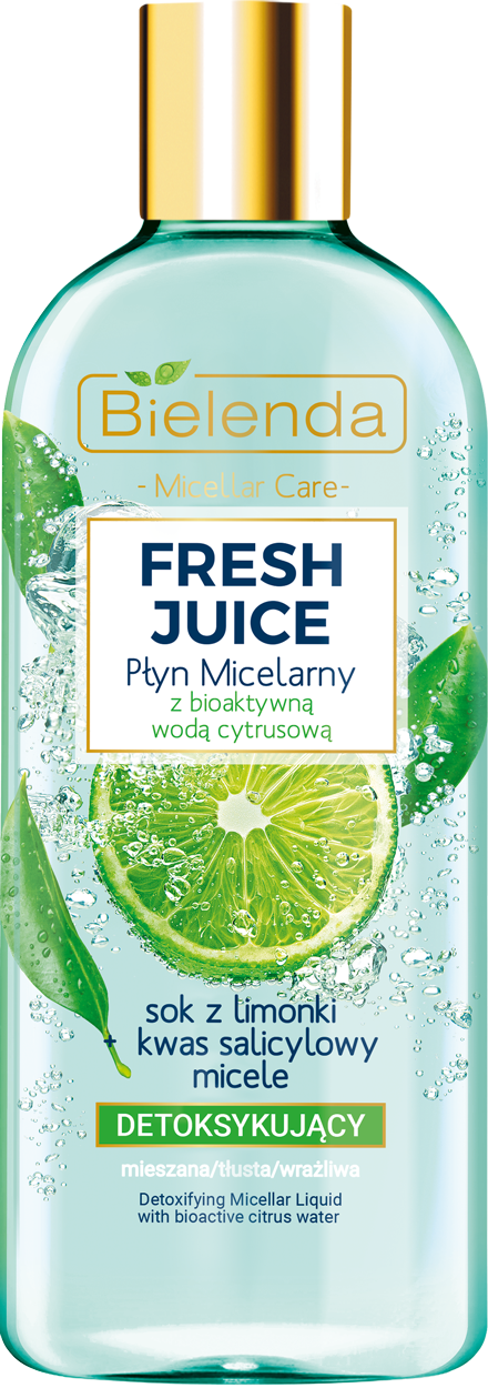 Bielenda FRESH JUICE Детоксицирующая мицеллярная жидкость с известковой биоактивной цитрусовой водой 100 мл