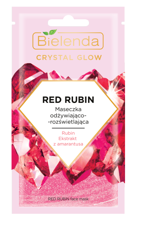 Bielenda CRYSTAL GLOW RED RUBIN Питательная, отбеливающая осветляющая маска для лица 8 г