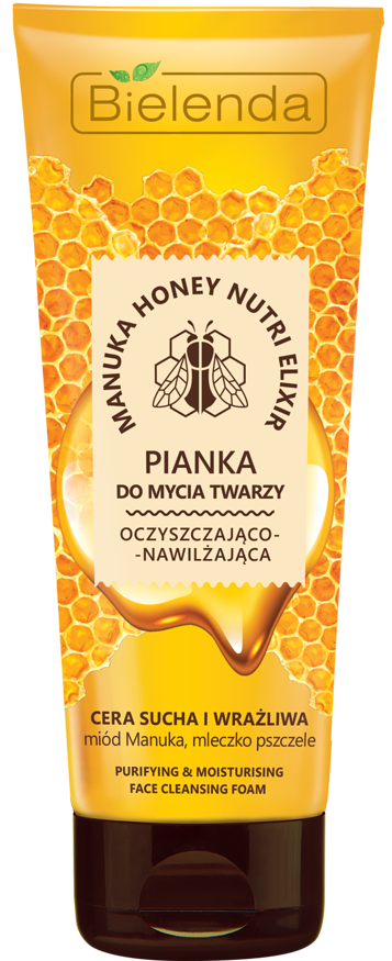 Bielenda MANUKA HONEY NUTRI ELIXIR Пенка для умывания для сухой и чувствительной кожи 175 г