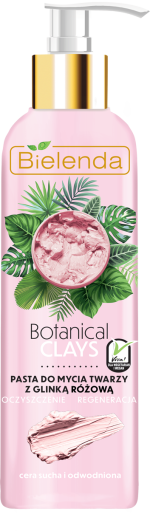 Bielenda BOTANICAL CLAYS Веганская паста для очищения лица с розовой глиной 190 гр.
