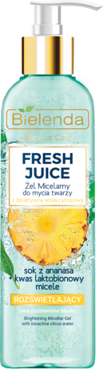 Bielenda FRESH JUICE Детокс мицеллярный гель для лица Ананас 190 гр
